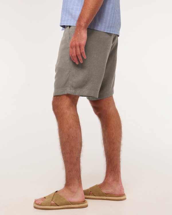 Relaxed Tailored Linen-Blend Pull-On Short
