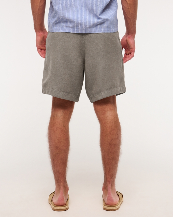 Relaxed Tailored Linen-Blend Pull-On Short