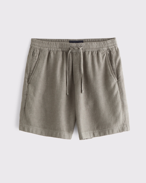 Relaxed Tailored Linen-Blend Pull-On Short
