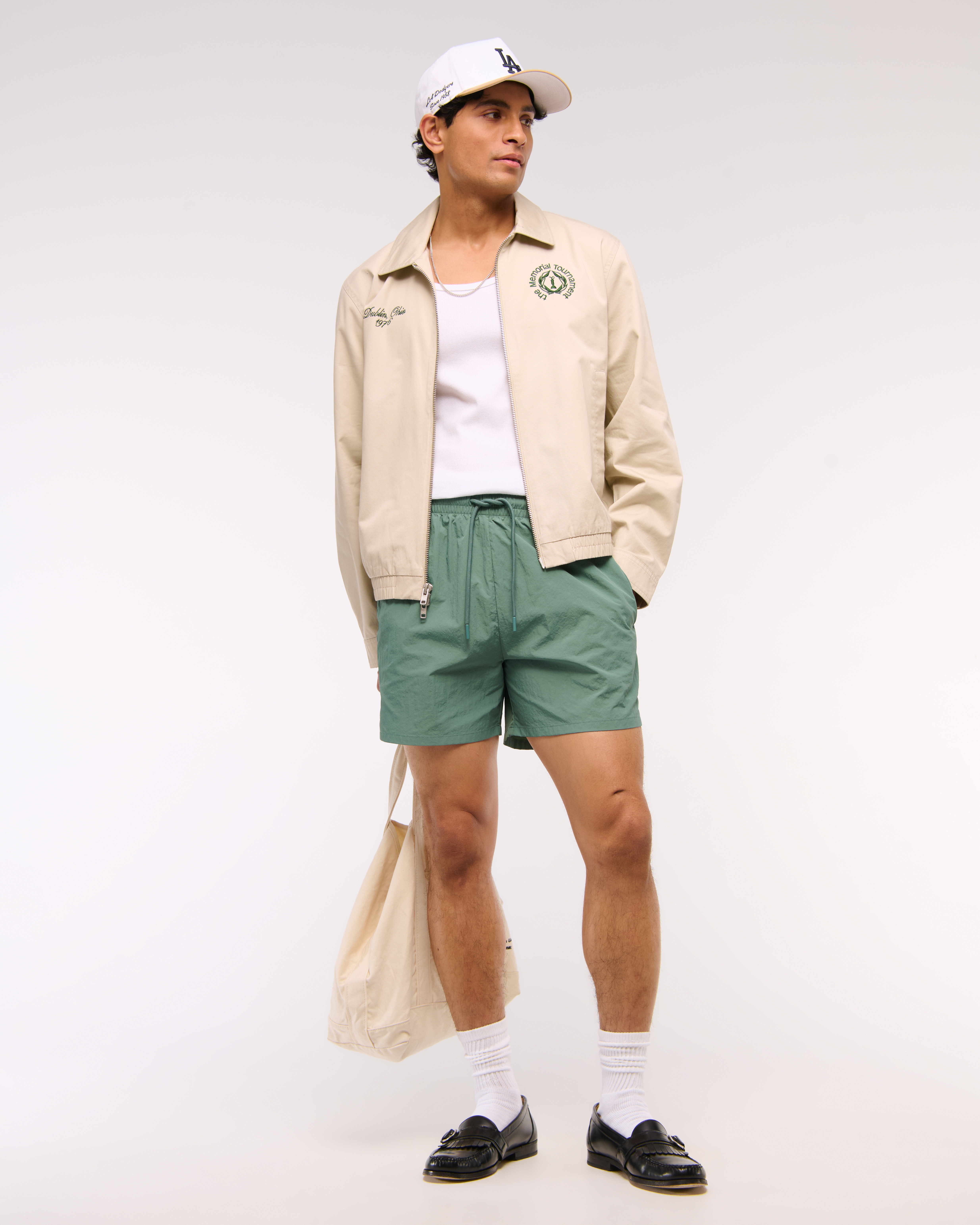 Abercrombie & Fitch Nylon Pull-on Short In Green