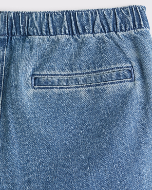 Linen-Blend Denim Pull-On Short