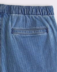Linen-Blend Denim Pull-On Short