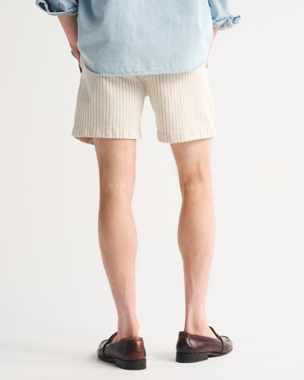Linen-Blend Denim Pull-On Short