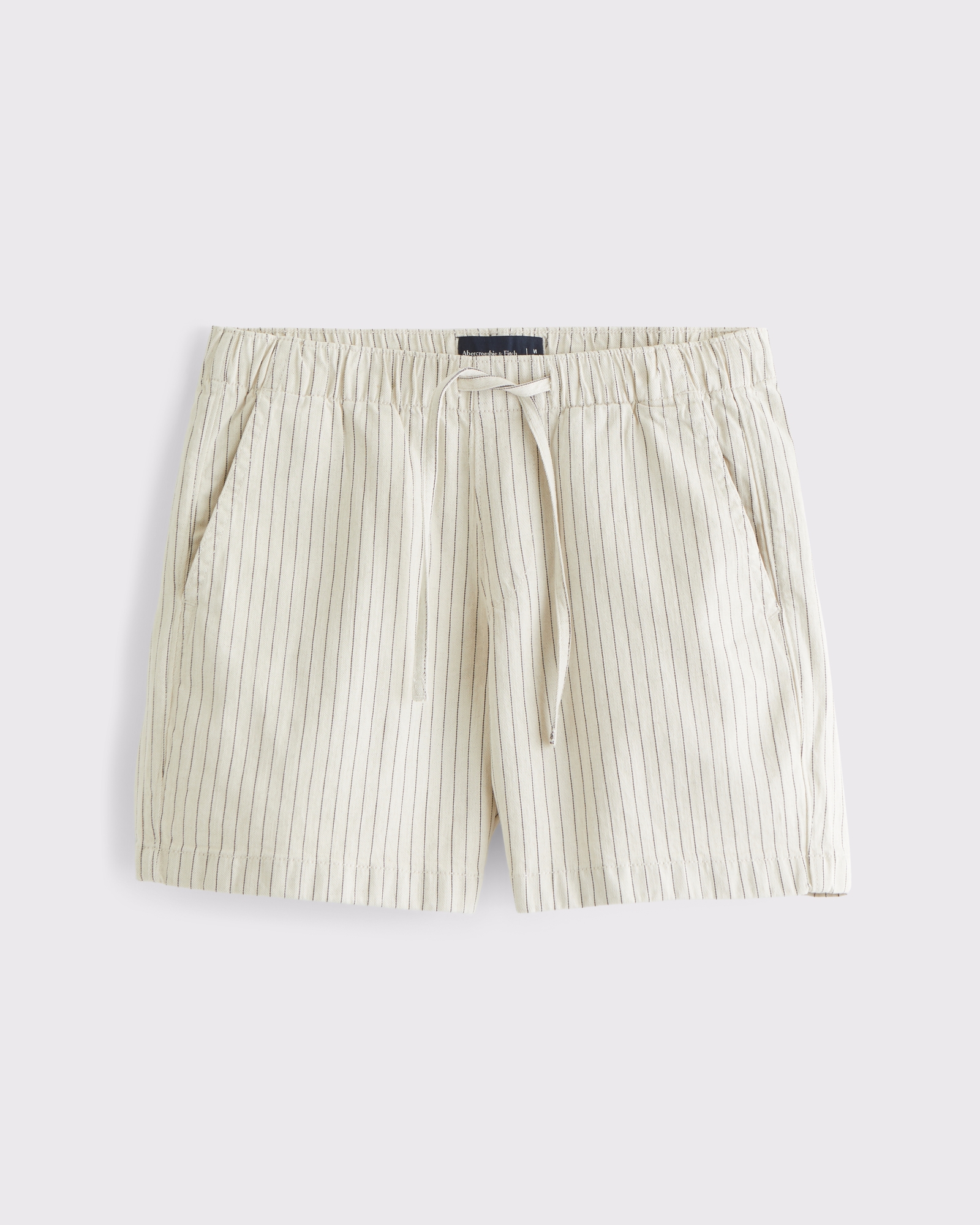 Linen-Blend Denim Pull-On Short