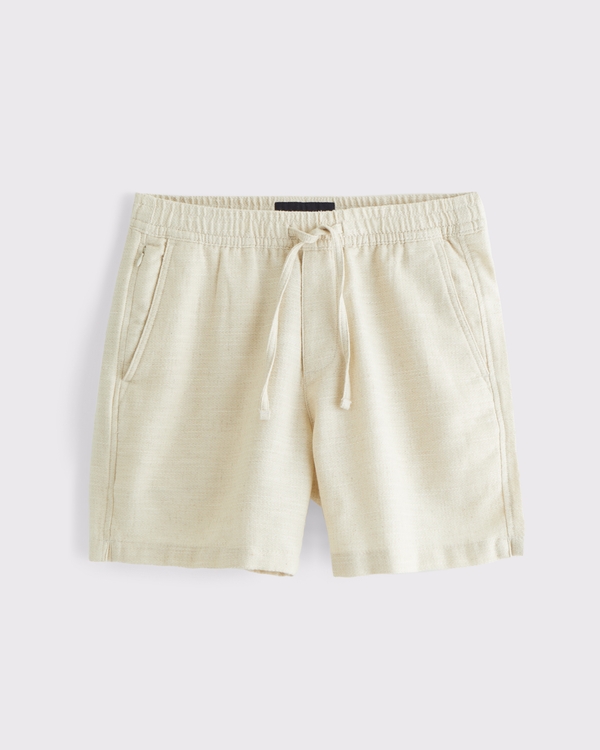 Cotton Texture Pull-On Short, Cream view 1