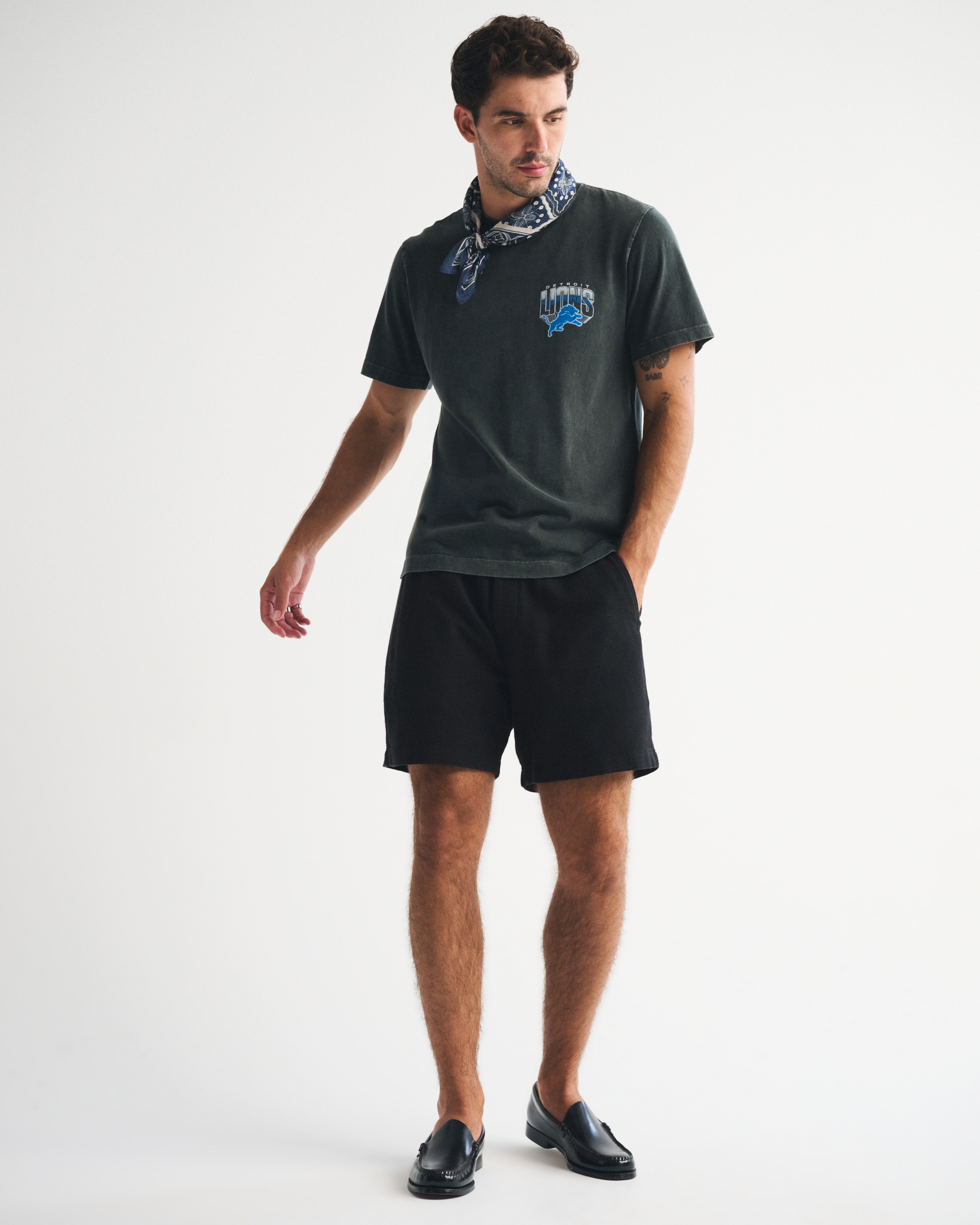 Abercrombie & Fitch Cotton Texture Pull-on Short In Black