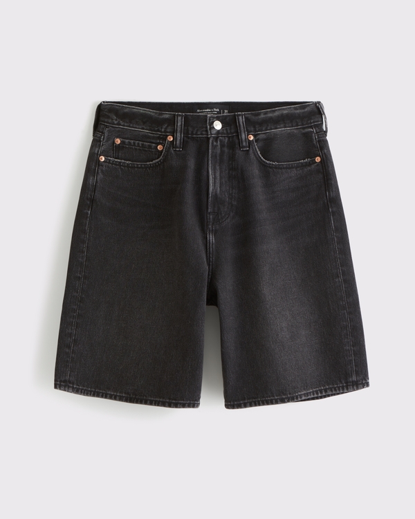 Baggy Denim Short, Black Wash view 1
