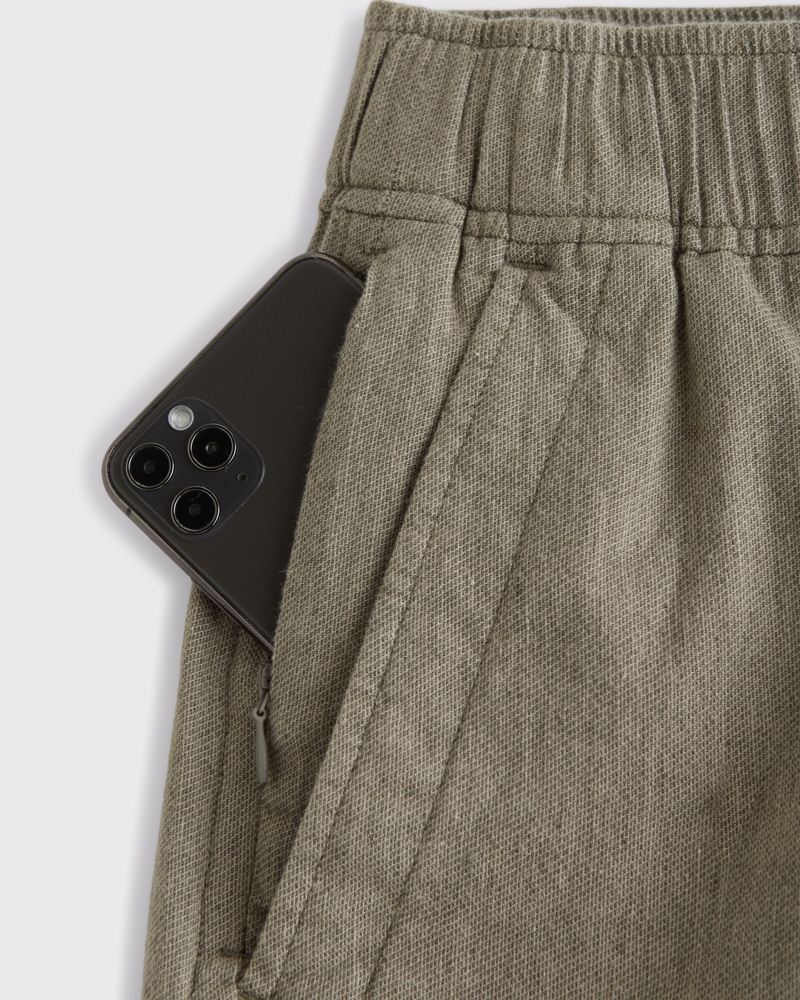 Linen-Blend Pull-On Short