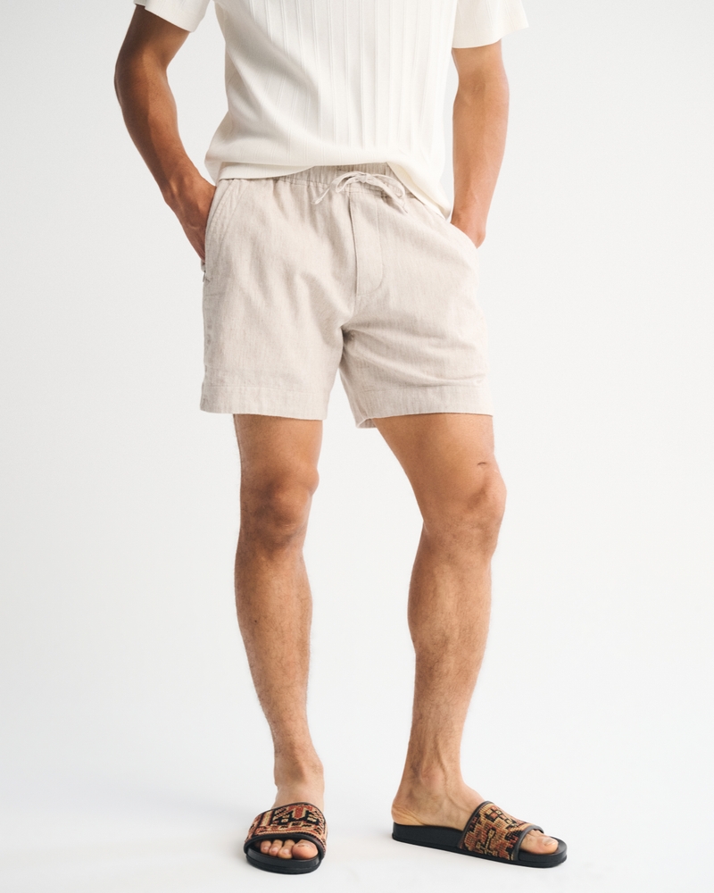 Linen-Blend Pull-On Short