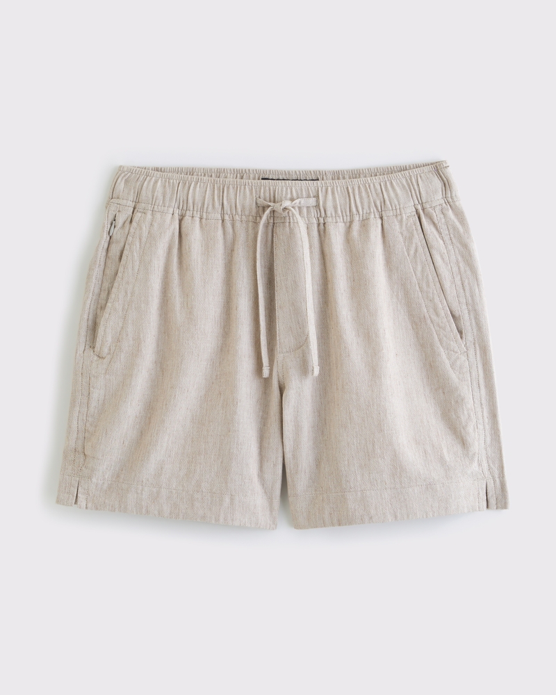 Linen-Blend Pull-On Short