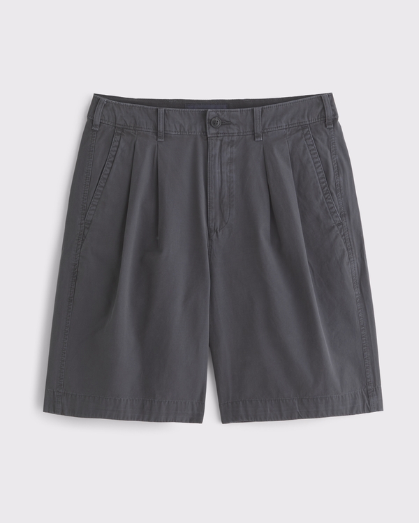 Baggy Poplin Plainfront Short, Black view 1