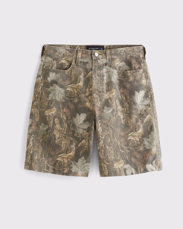 Baggy 5-Pocket Short, Olive Camo view 1