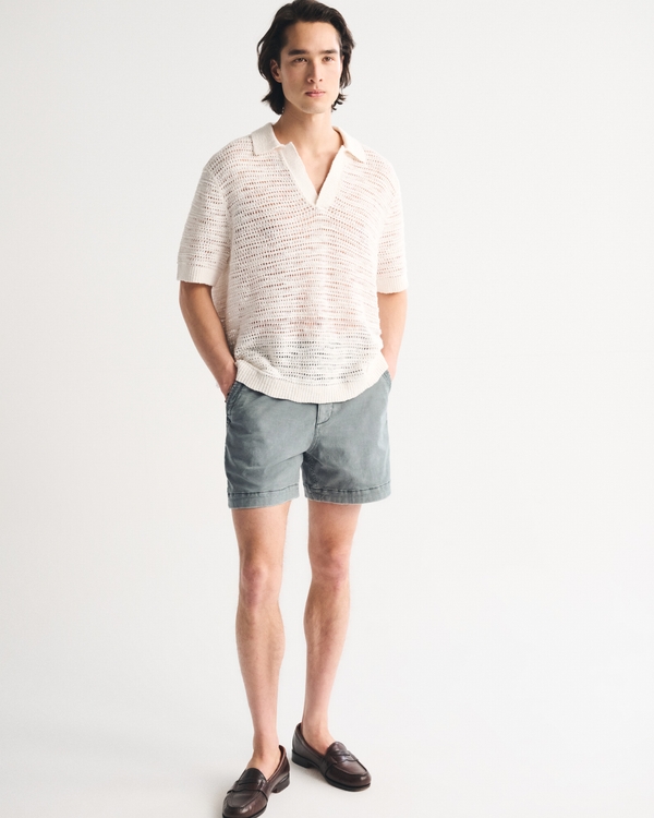 Sea Fade Plainfront Short, Sage Green view 1