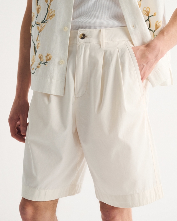 Baggy Poplin Plainfront Short, White view 2