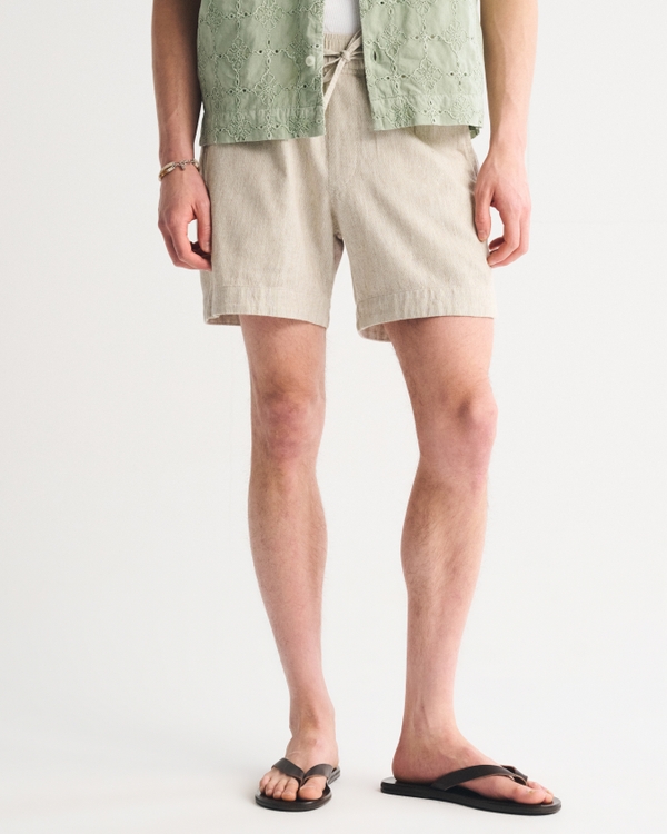 Linen-Blend Pull-On Short