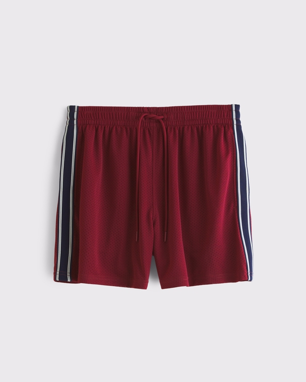 Retro Mesh Short, Dark Crimson view 1
