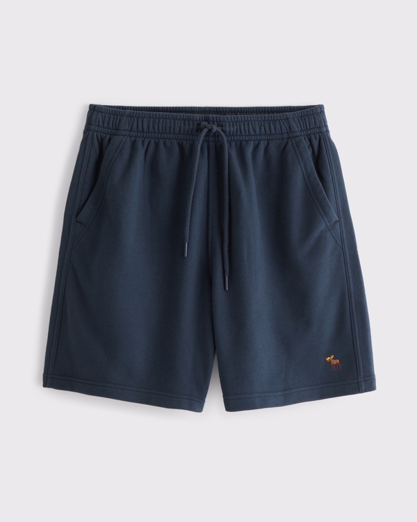 Signature Symbol Frottee-Shorts, Tiefblau view 1