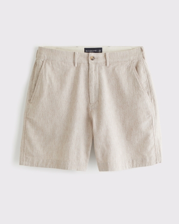 Linen-Blend Plainfront Short from Abercrombie & Fitch - $65
