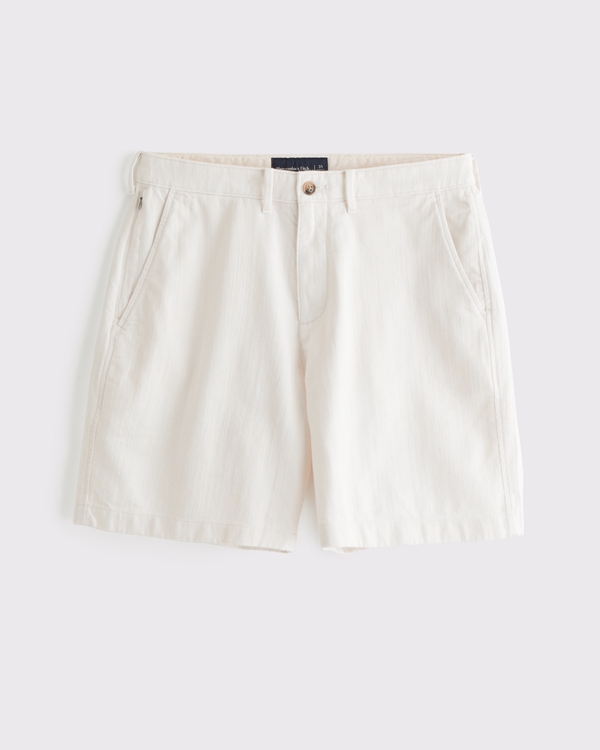 メンズ 100% コットン シンプルフロント ショートパンツ | メンズ