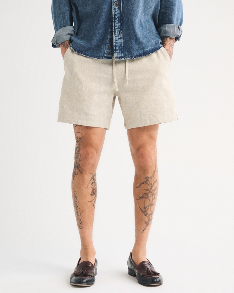 Linen-Blend Pull-On Short