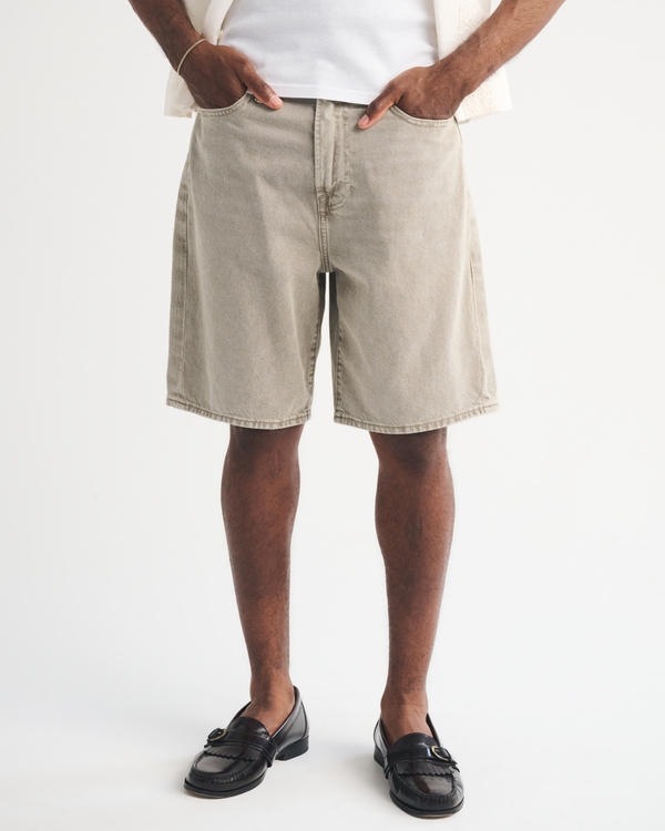 Shorts denim amplios, Marrón Claro Lavado view 2