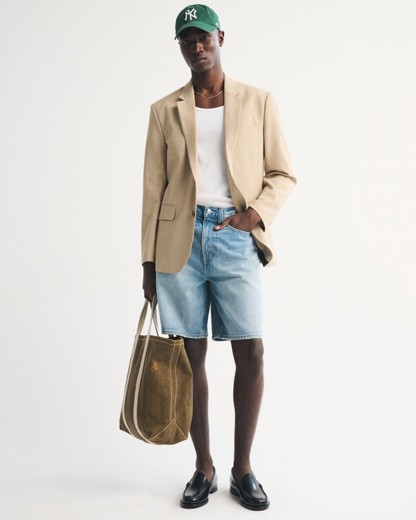 Baggy Denim Short, Light Wash view 1