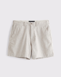 Linen-Blend Plainfront Short