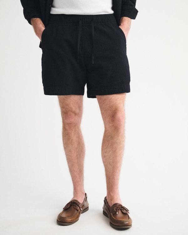 Instapshort van seersucker, Zwart view 2