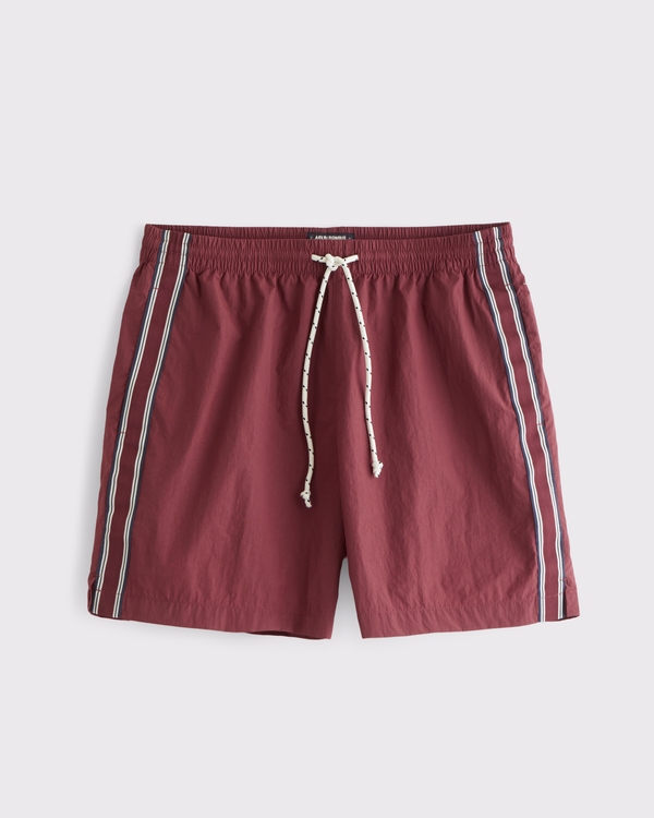 Nylon Pull-On Short, Burgundy view 1