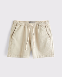 Linen-Blend Denim Pull-On Short