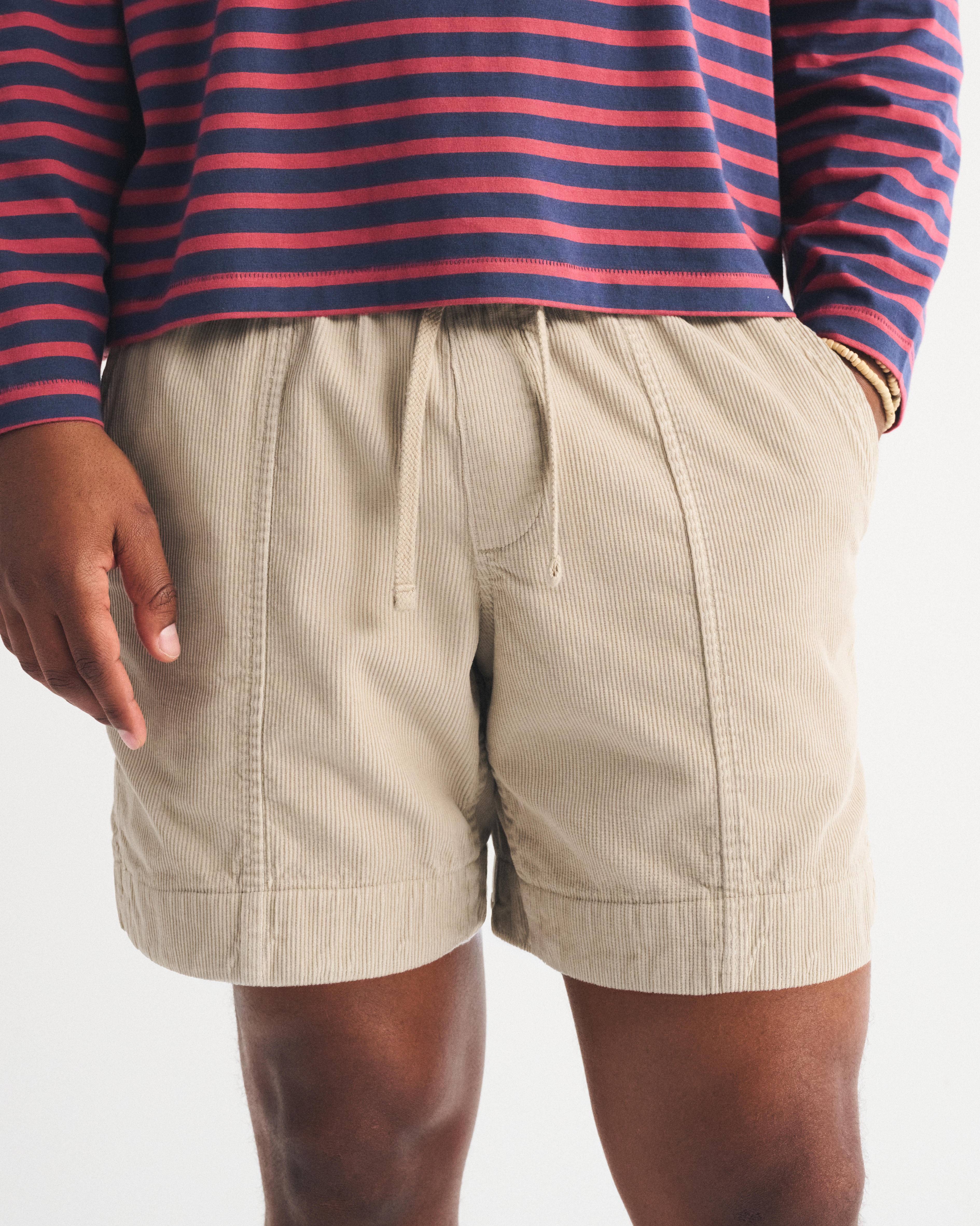 Мужские шорты Abercrombie & Fitch Corduroy Pull-On Short, цвет: Бежевый — фото 3