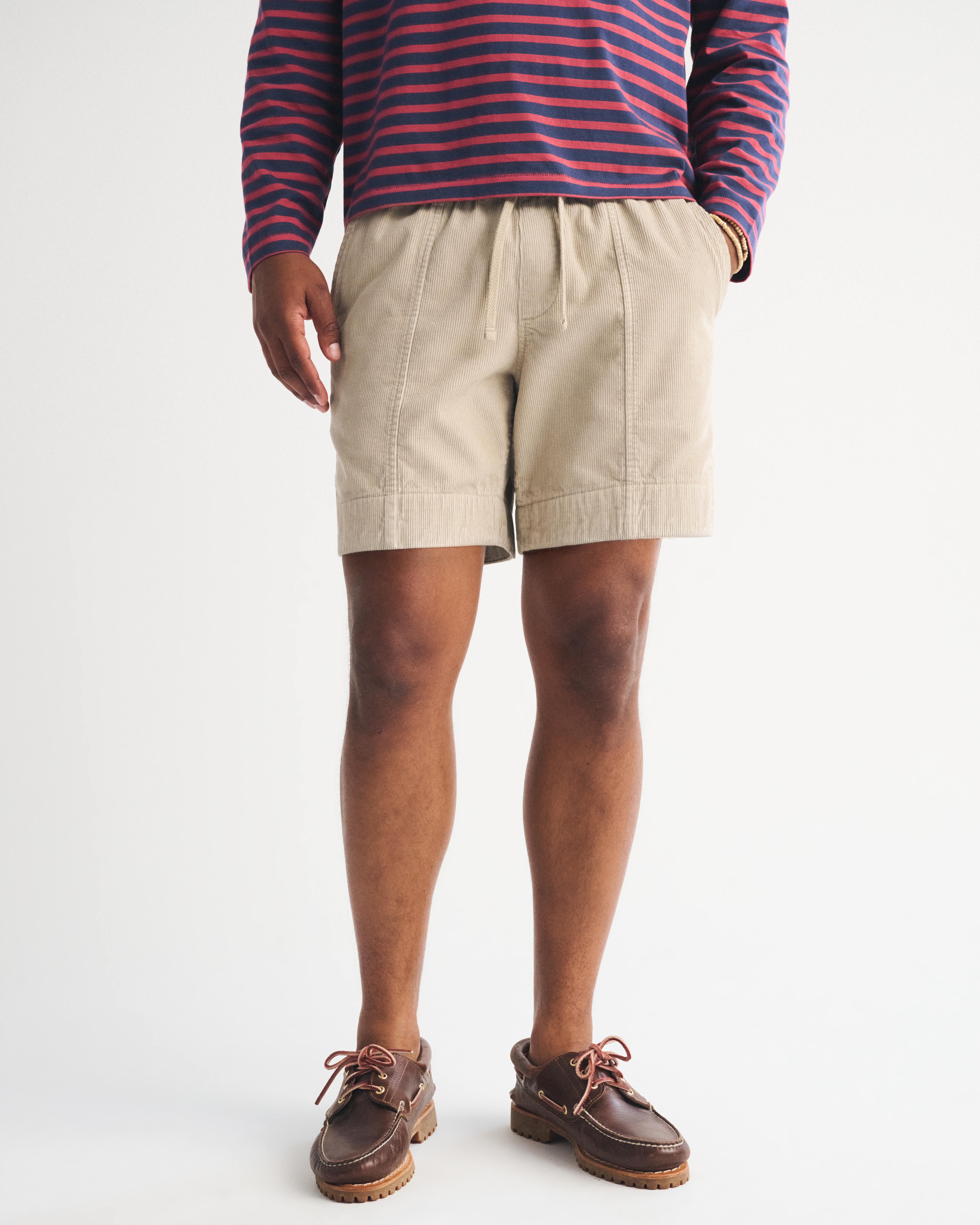 Мужские шорты Abercrombie & Fitch Corduroy Pull-On Short, цвет: Бежевый — фото 5