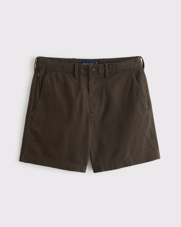 100% Cotton Plainfront Short, Dark Roast view 1