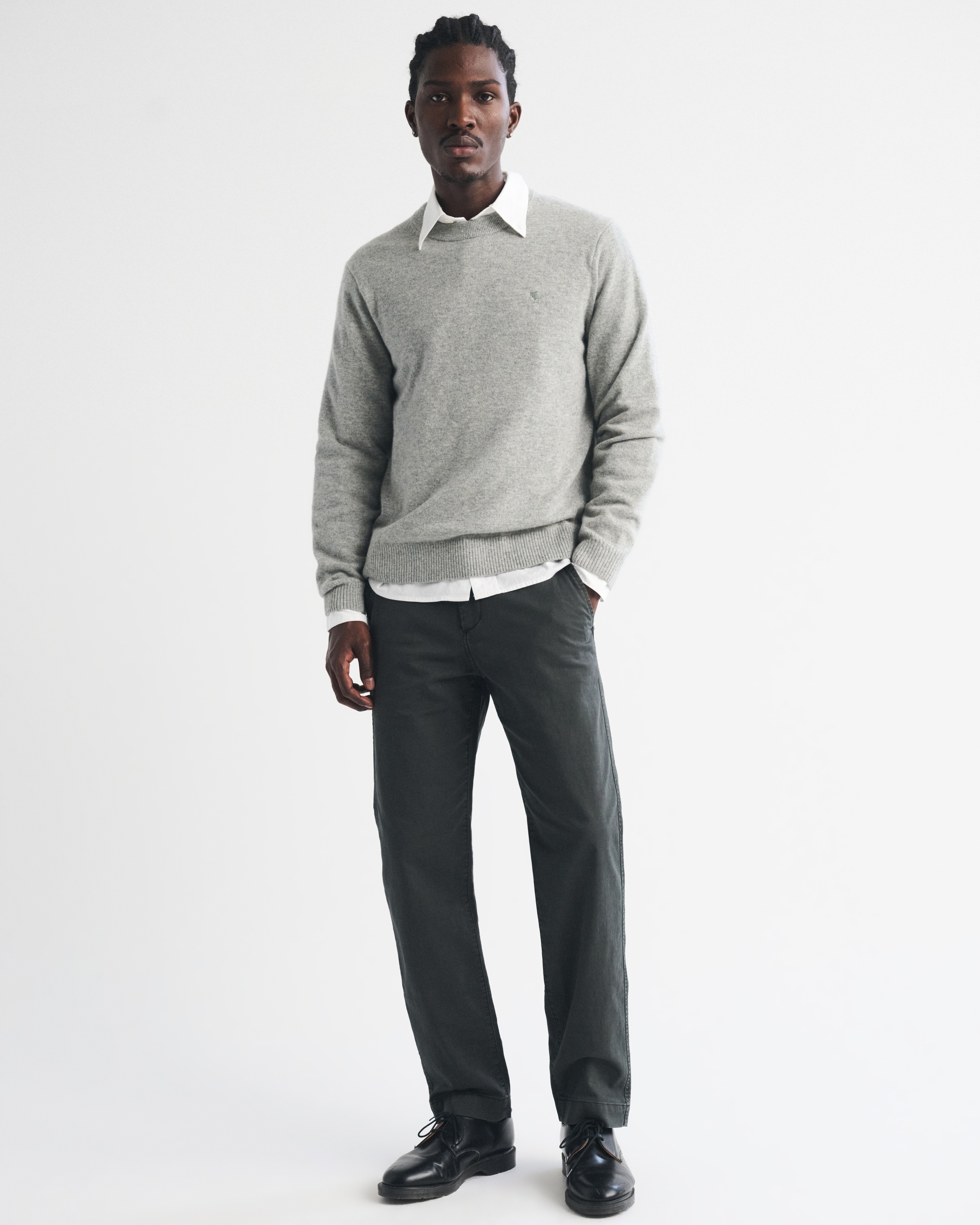 Мужские брюки Abercrombie & Fitch 90s Straight Chino, цвет: Чёрный — фото 2
