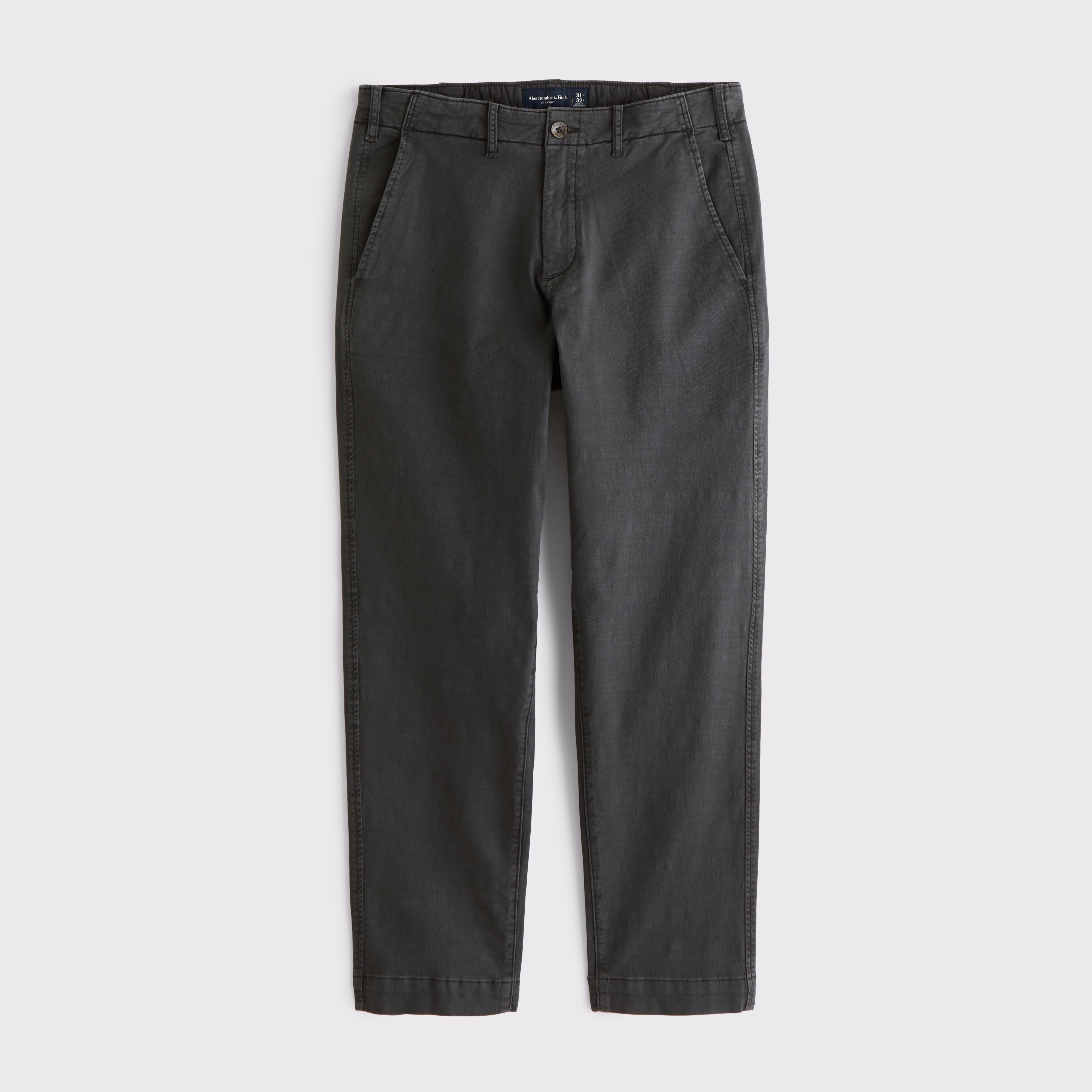 Мужские брюки Abercrombie & Fitch 90s Straight Chino, цвет: Чёрный — фото 1