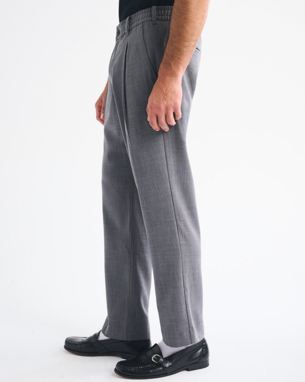 Men's Relaxed Straight Pleated Hybrid-Waist Trouser | Men's
