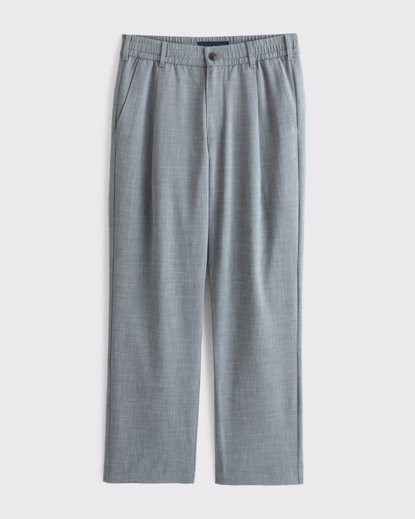 Relaxed Straight Pleated Hybrid-Waist Pant