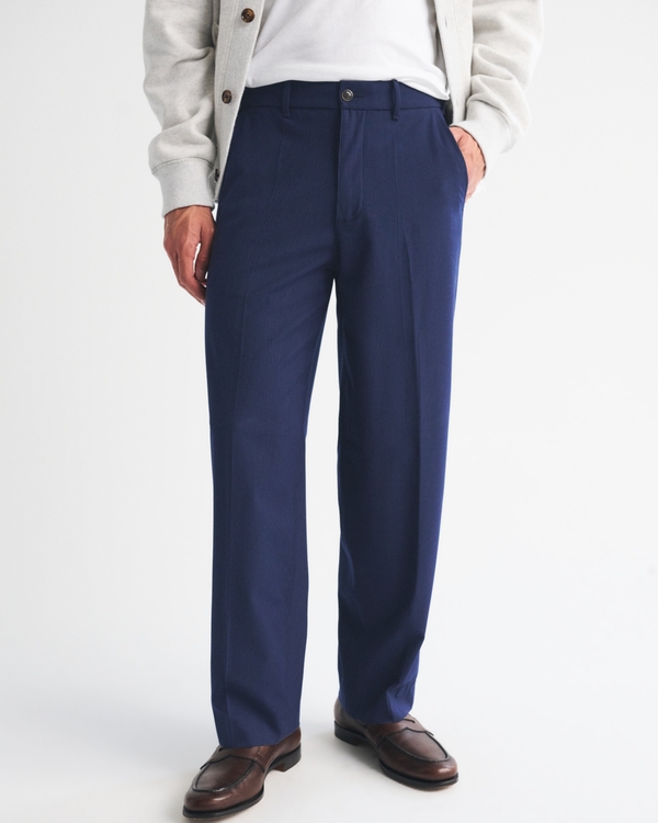 Menswear Baggy Trouser, Navy Pinstripe view 2