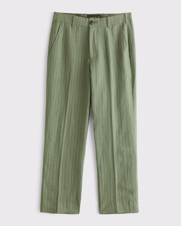 The A&F Collins Slim 100% Linen Suit Pant, Pine Pinstripe view 1