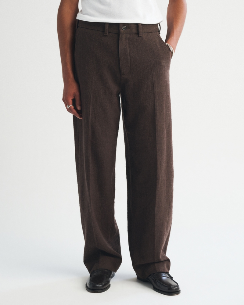 100% Cotton Textured Baggy Trouser