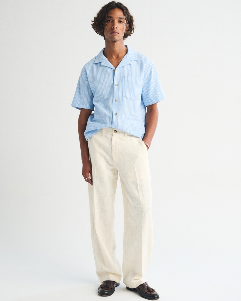 100% Cotton Textured Baggy Trouser - thumbnail 6