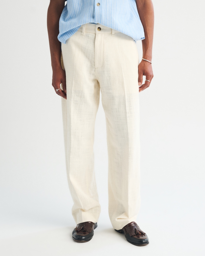 100% Cotton Textured Baggy Trouser - thumbnail 5