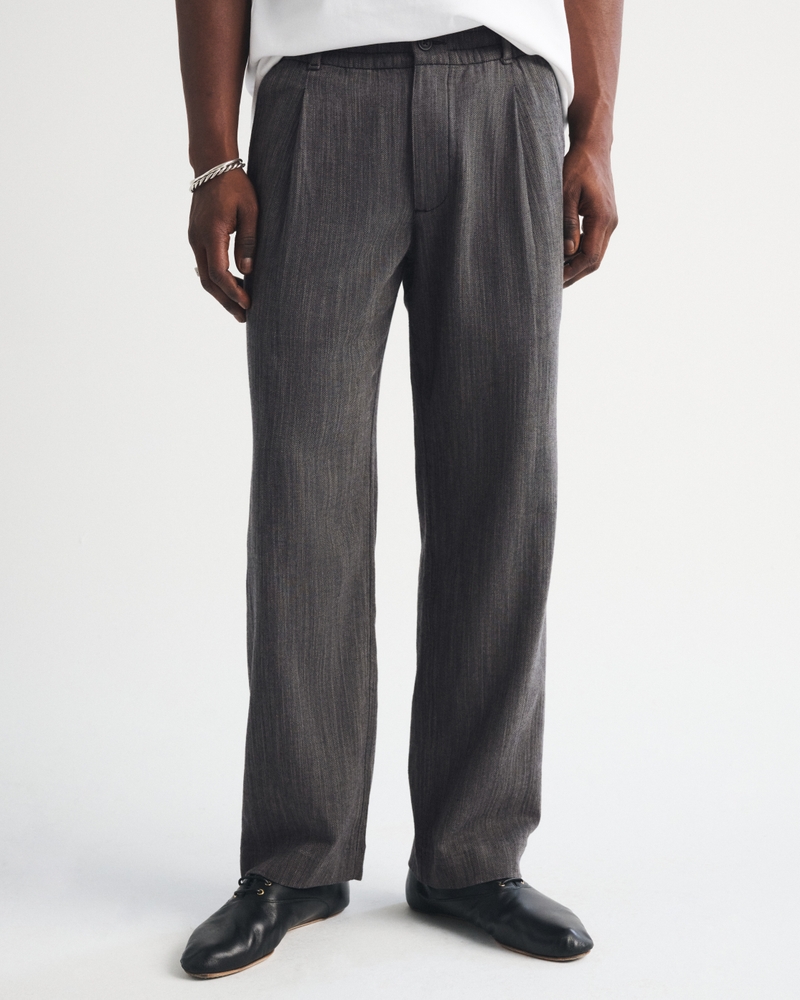 Linen-Blend Relaxed Pleated Hybrid-Waist Trouser - thumbnail 5