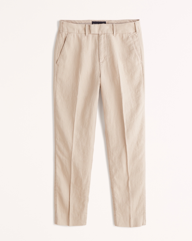 Men's Straight Fit Linen Pant | Men's Bottoms | Abercrombie.com