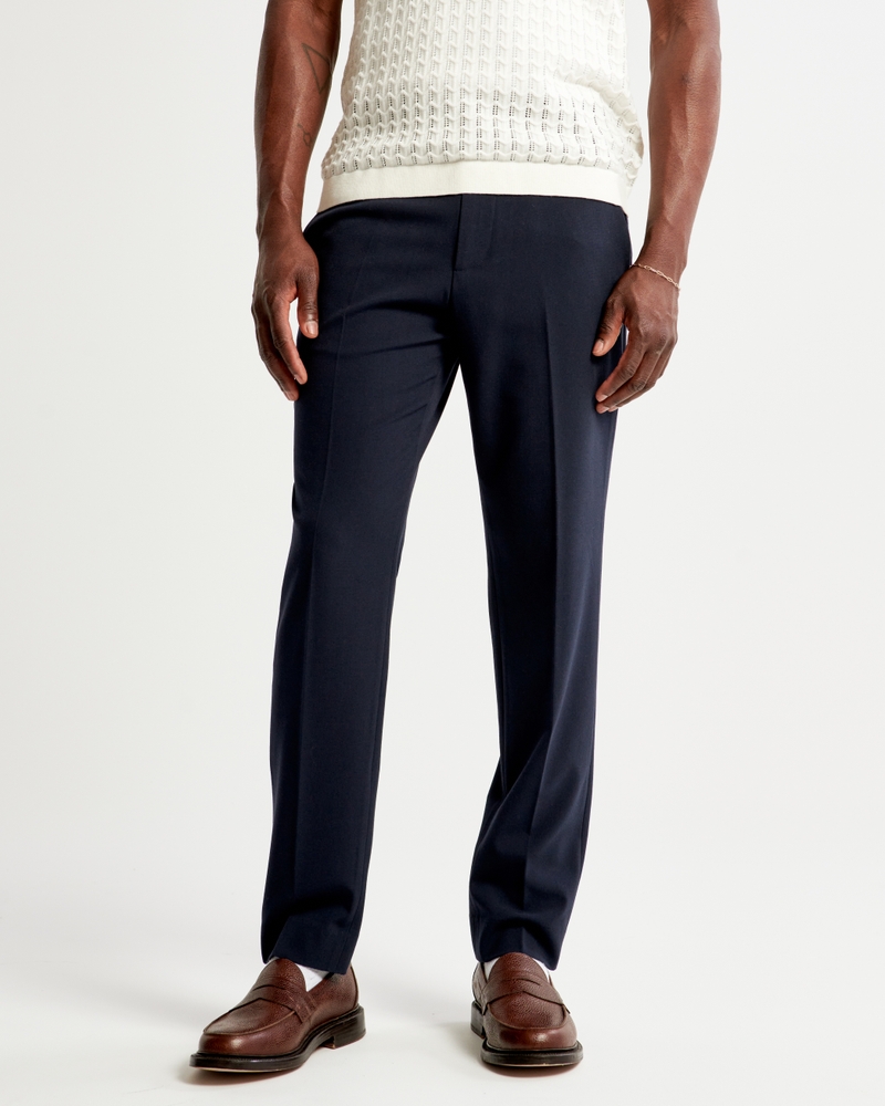 mutual weave Stretch Mens Slim Fit Flat Front Pant