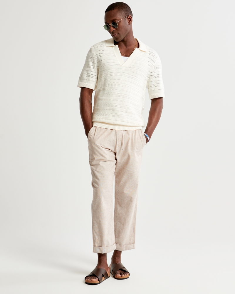 Men's Linen-Blend Pull-On Pant, Men's Clearance
