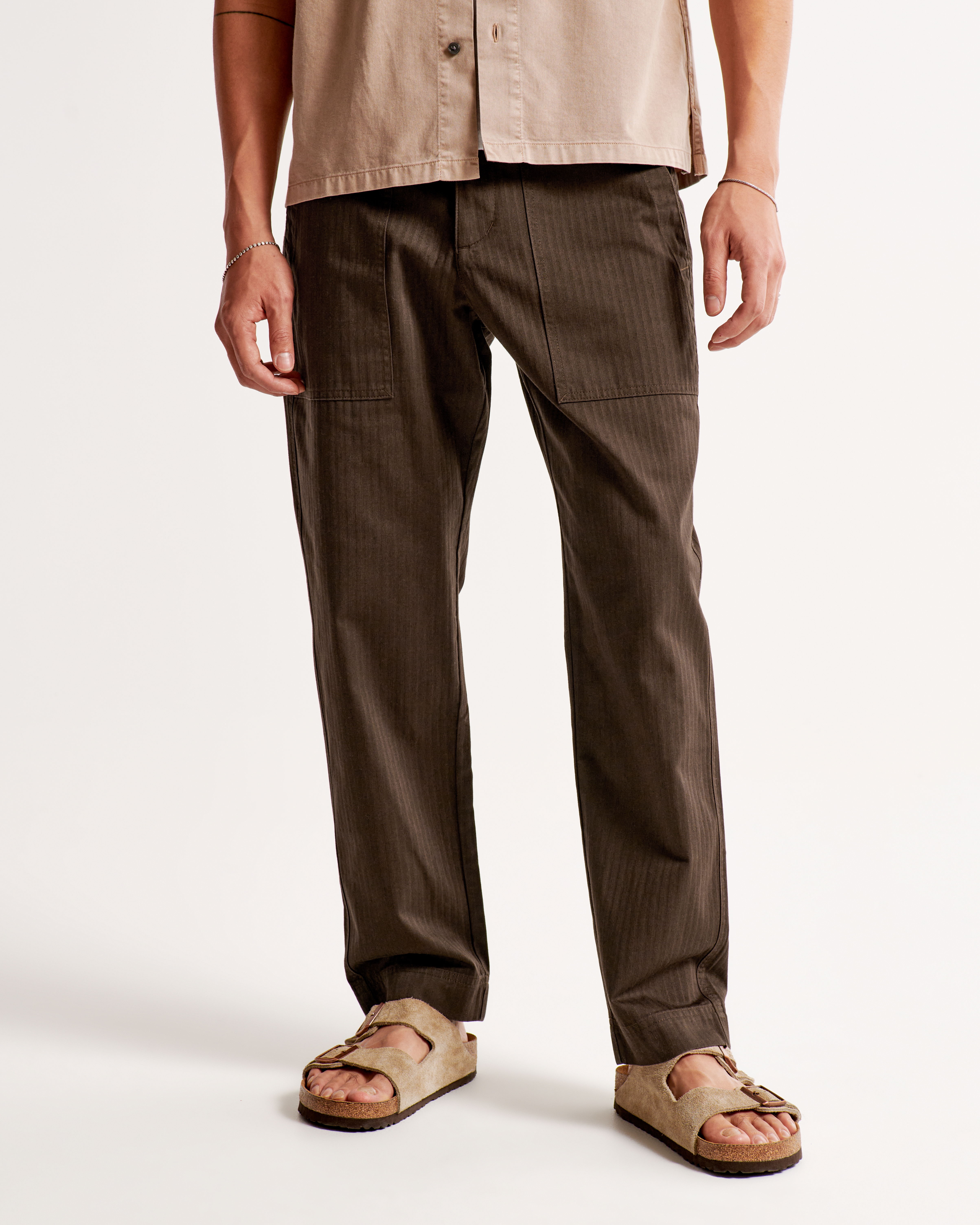 Men's Fixed Waist Herringbone Pant | Men's Bottoms | Abercrombie.com