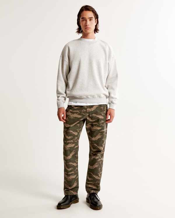 Loose Ripstop Workwear Pant, Olive Green Camo
