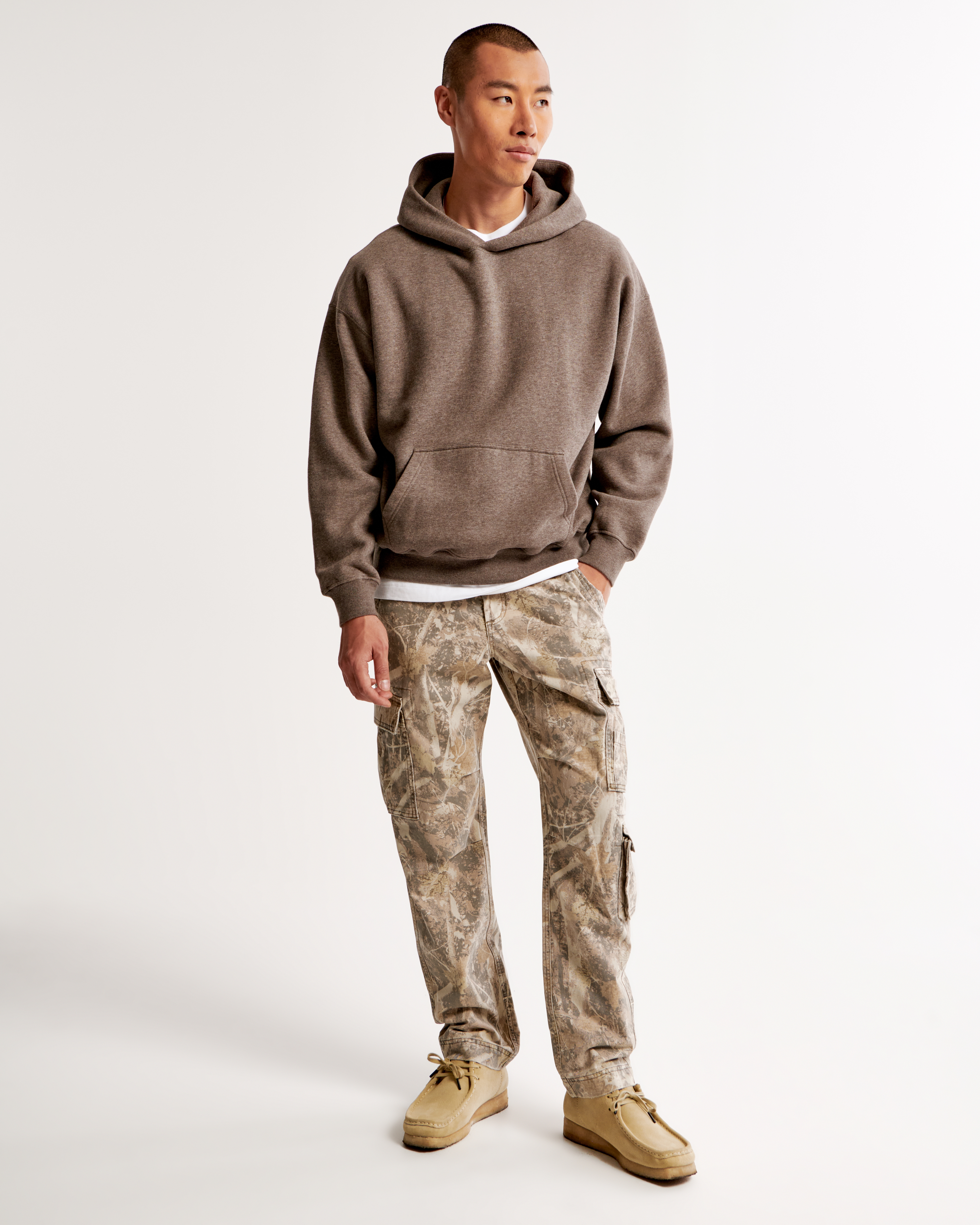 Мужские брюки Abercrombie & Fitch Loose Utility Cargo Pant, цвет: Оливковый зелёный камуфляжный — фото 3