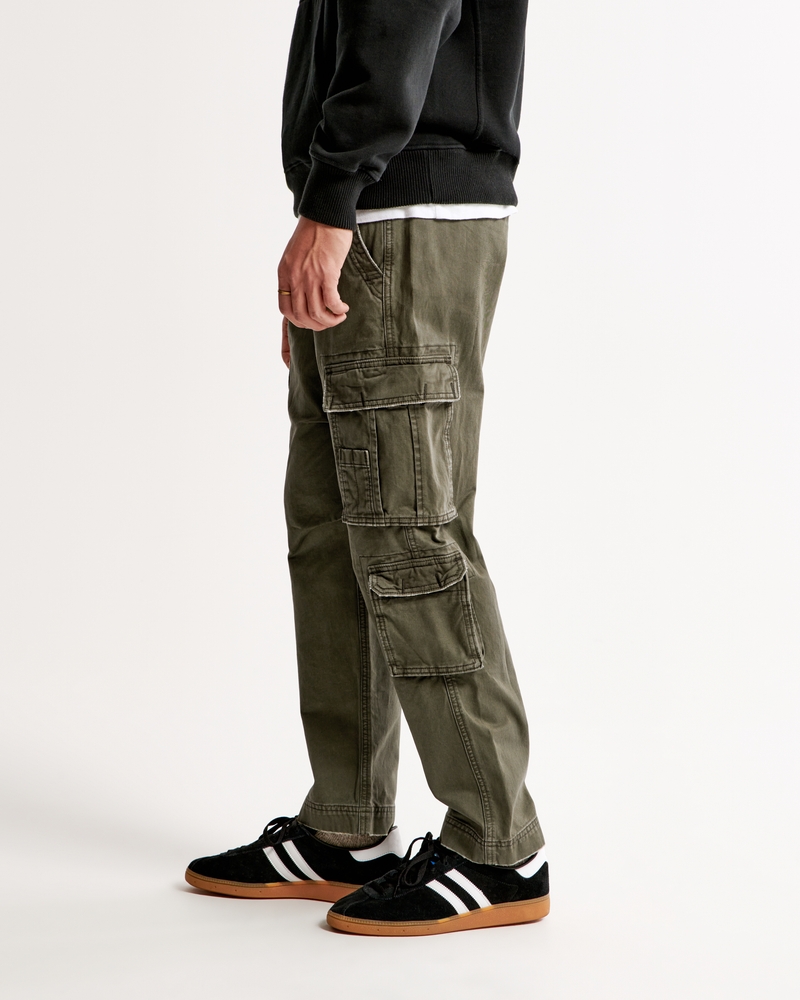 Buy Gray Side Pocket Straight Cargo Pants Cotton for Best Price